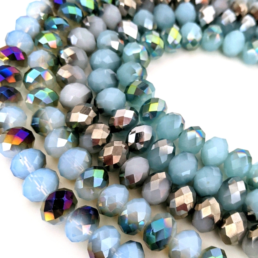 12mm Chinese Crystal Rondelles Electro Plated